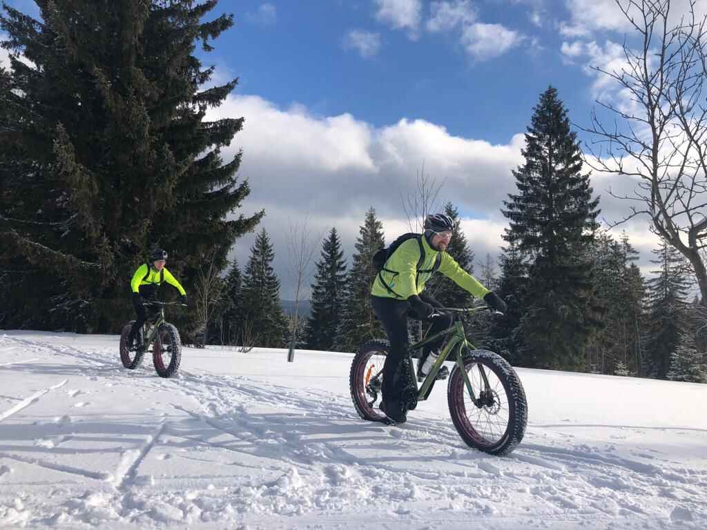 fat bike jizda na snehu